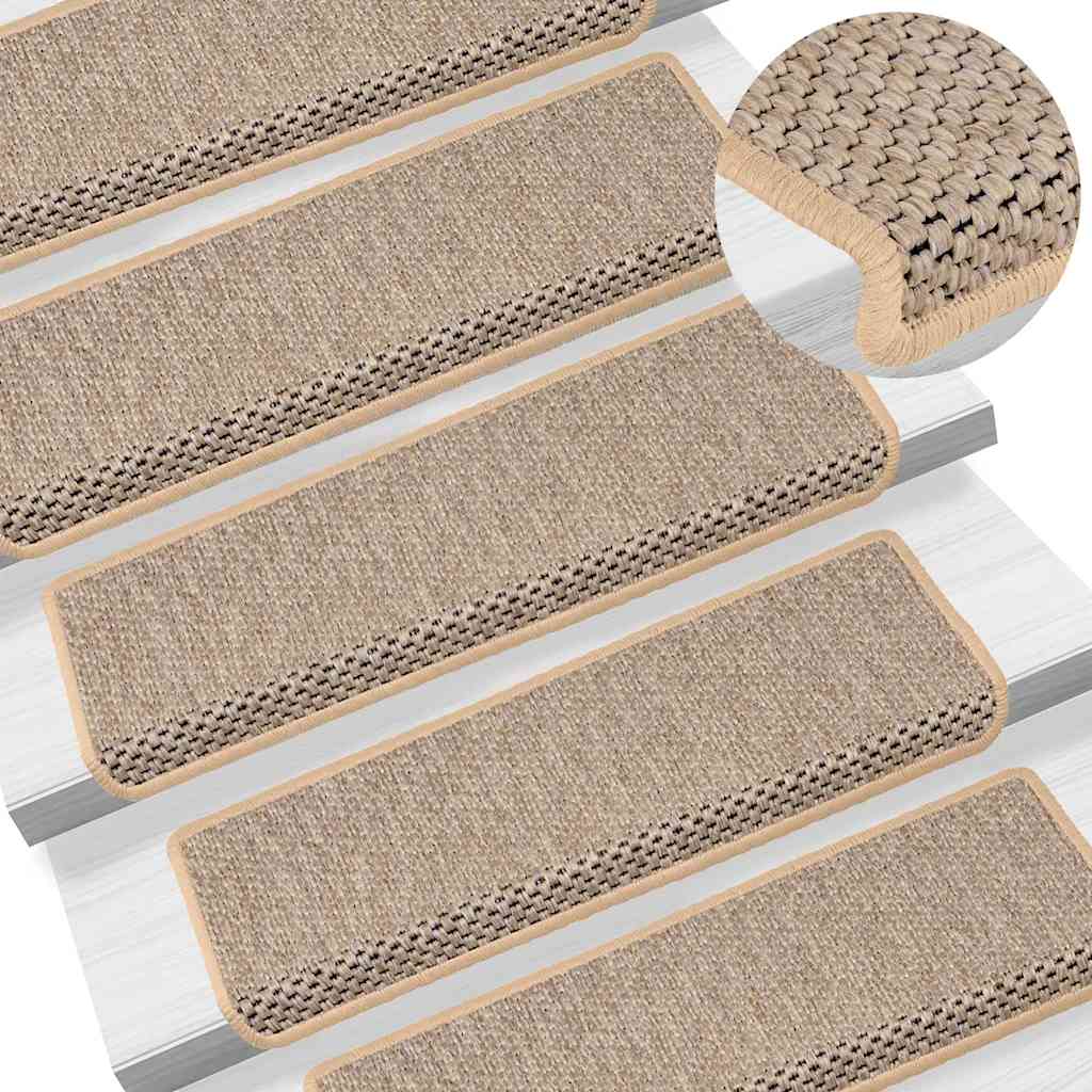 Tappeti Adesivi Scale Aspetto Sisal 30pz 65x21x4cm Beige Chiaro - Image 6