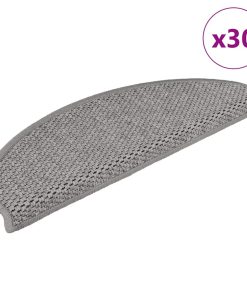 Tappeti Autoadesivi Scale Aspetto Sisal 30 Pz 65x21x4cm Argento