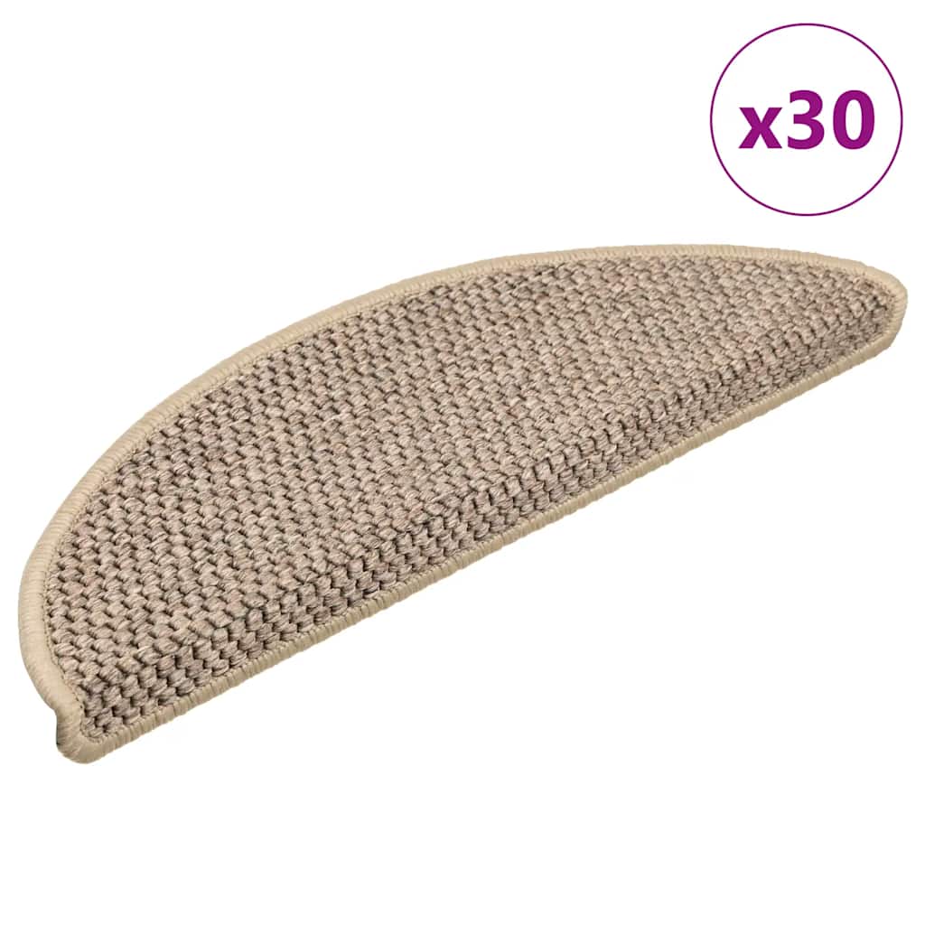 Tappeti Adesivi Scale Aspetto Sisal 30 Pz 56x17x3cm Beige Scuro - Image 3