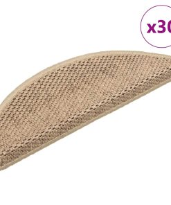 Tappeti Autoadesivi Scale Aspetto Sisal 30 Pz 56x17x3 Cm Sabbia