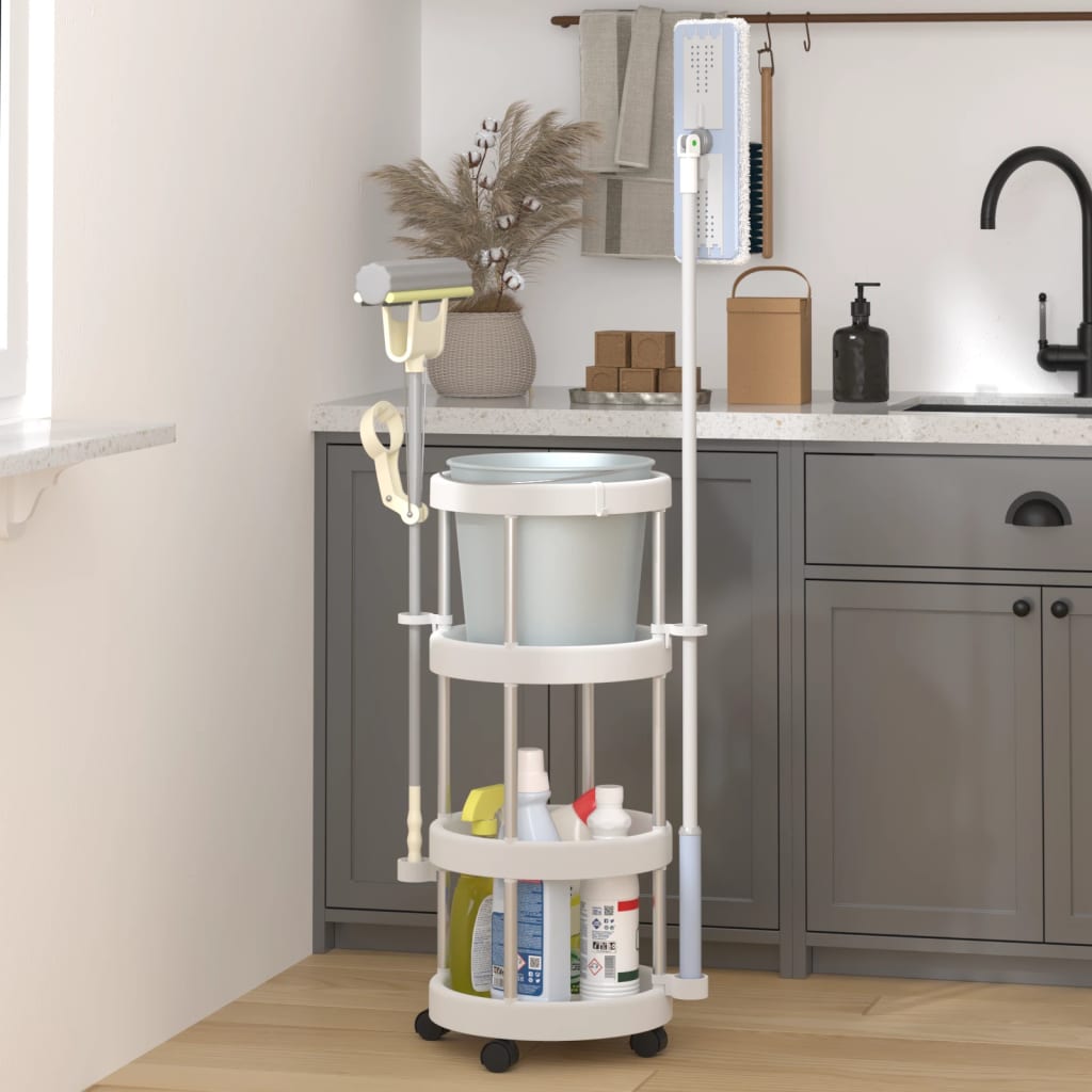 Carrello Per La Pulizia Con Cesti Di Stoccaggio In Alluminio