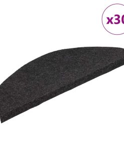 Tappetini Autoadesivi Per Scale 30 Pz Neri 65x22,5x3,5 cm