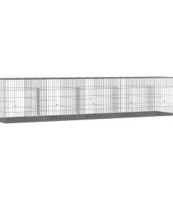 Conigliera Con 5 Pannelli 273x79x54 Cm Ferro Zincato