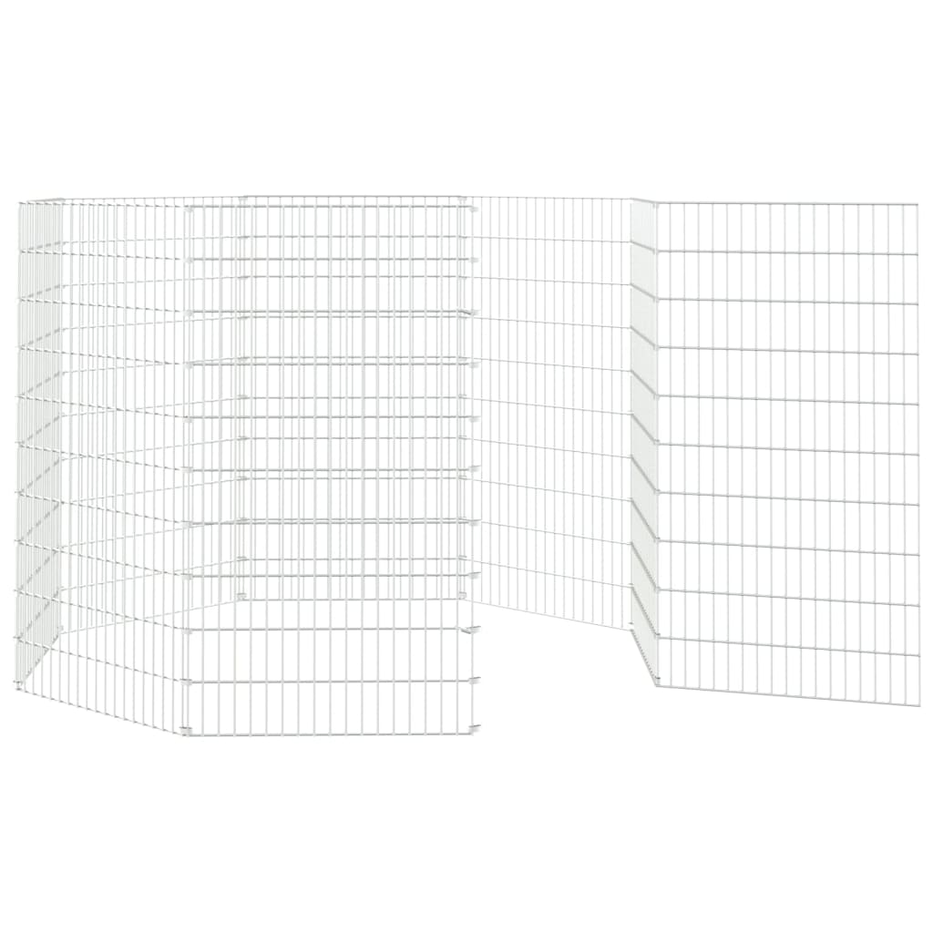 Recinto Per Animali Ruspante 8 Pannelli 54x100 Cm Ferro Zincato