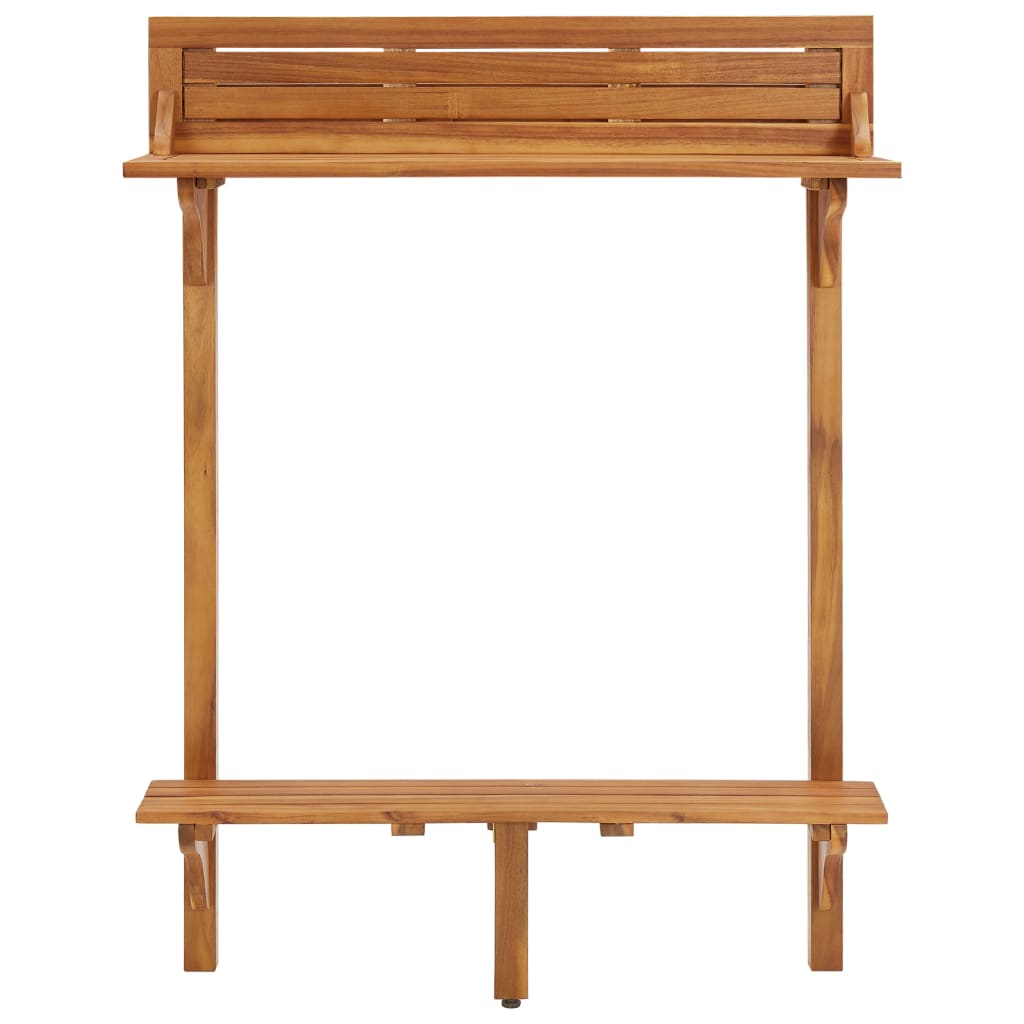 Tavolo Da Bar Da Balcone 90x37x122,5 Cm In Massello Di Acacia