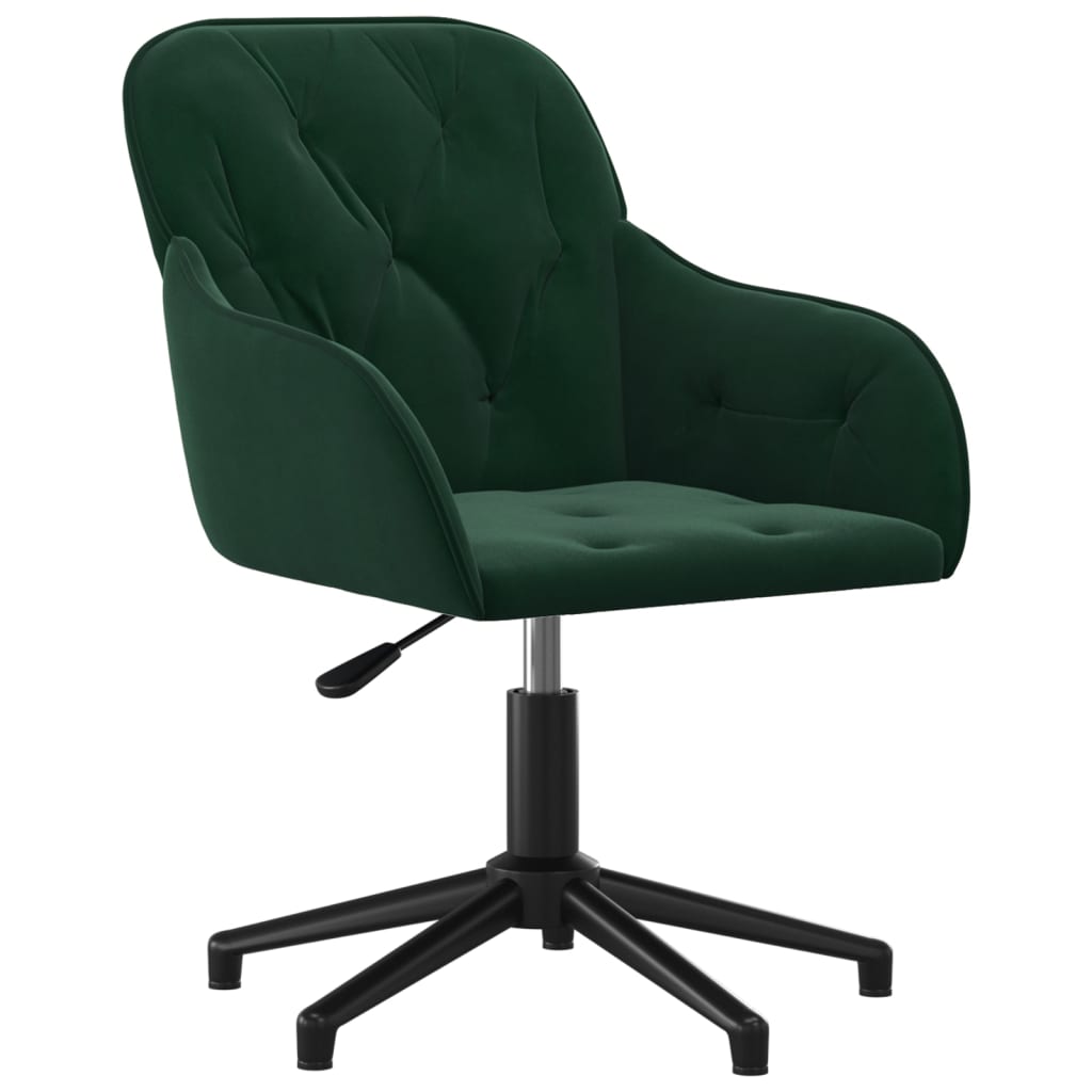 Sedie Da Pranzo Girevoli 2 Pz Verde Scuro In Velluto