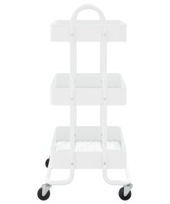 Carrello A 3 Livelli Bianco 43x34x79 Cm In Acciaio