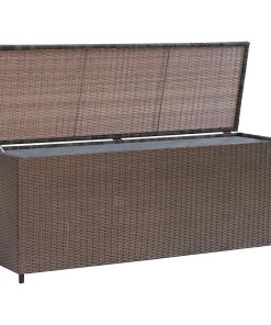 Baule Da Giardino Marrone 120x50x60 Cm In Polyrattan