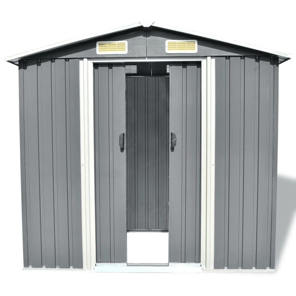 Capanno Per Attrezzi In Metallo Grigio 204x132x186 cm - Image 5