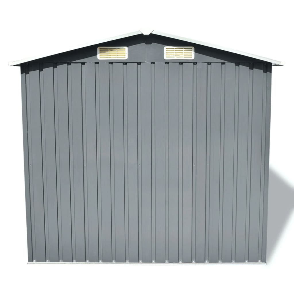 Capanno Per Attrezzi In Metallo Grigio 204x132x186 cm - Image 3