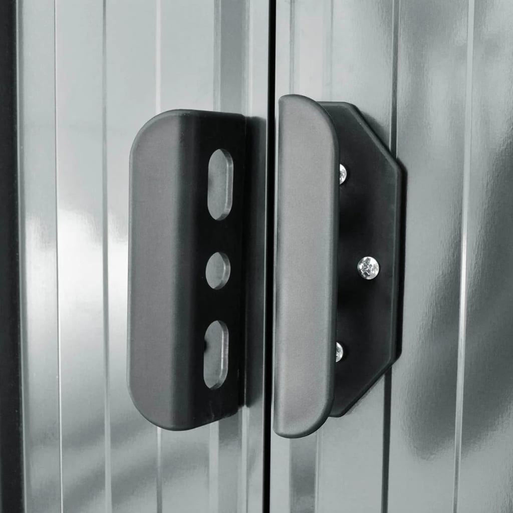 Capanno Per Attrezzi In Metallo Grigio 204x132x186 cm - Image 4