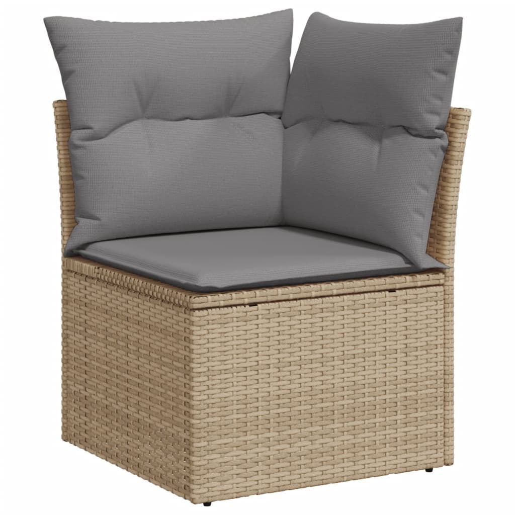 Set Divano Da Giardino 10 Pz Con Cuscini Beige Misto Polyrattan