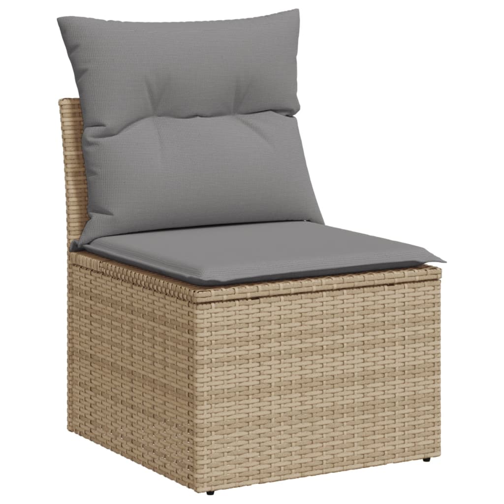 Set Divano Da Giardino 10 Pz Con Cuscini Beige Misto Polyrattan - Image 3