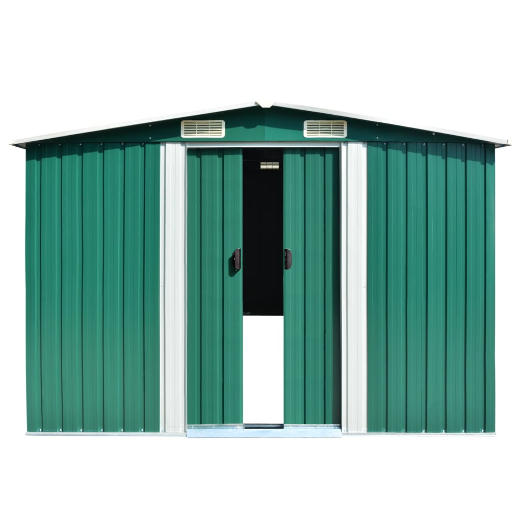 Casetta Da Giardino 257x298x178 Cm In Metallo Verde