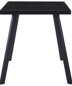Tavolo Da Pranzo Nero 140x70x75 Cm In Vetro Temperato