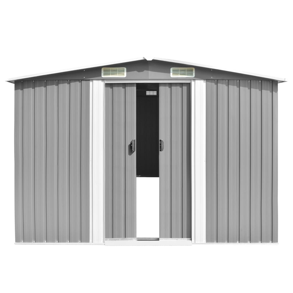 Casetta Da Giardino 257x489x181 Cm In Metallo Grigio