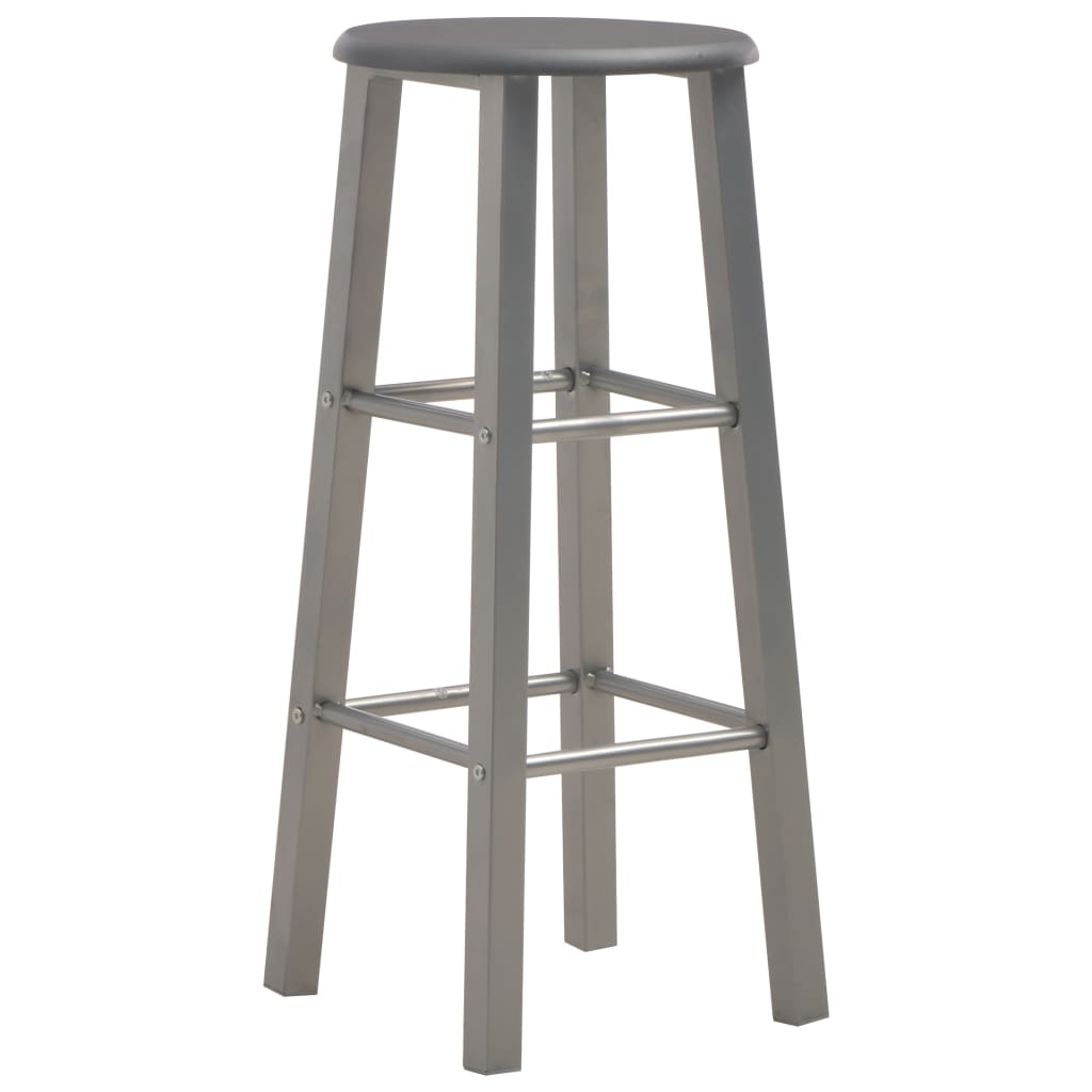 Set Da Bar 3 Pz In Legno E Acciaio Antracite