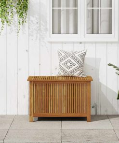 Contenitore Da Giardino 90x50x58 Cm In Legno Massello Di Acacia