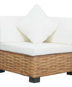 Divano Angolare Con Cuscini In Rattan Naturale