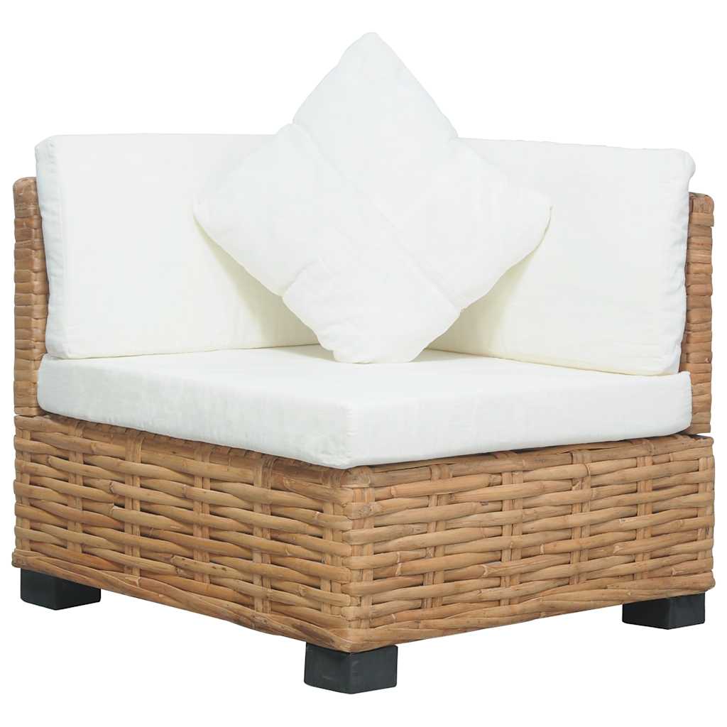 Divano Angolare Con Cuscini In Rattan Naturale