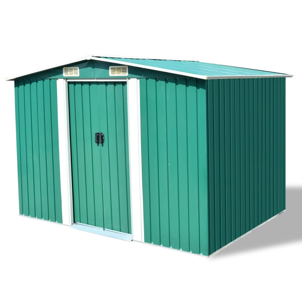 Capanno Per Attrezzi In Metallo Verde 257x205x178 cm