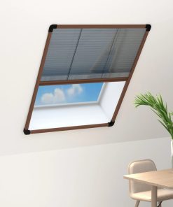 Zanzariera Plissettata Finestre In Alluminio Marrone 80x100 cm