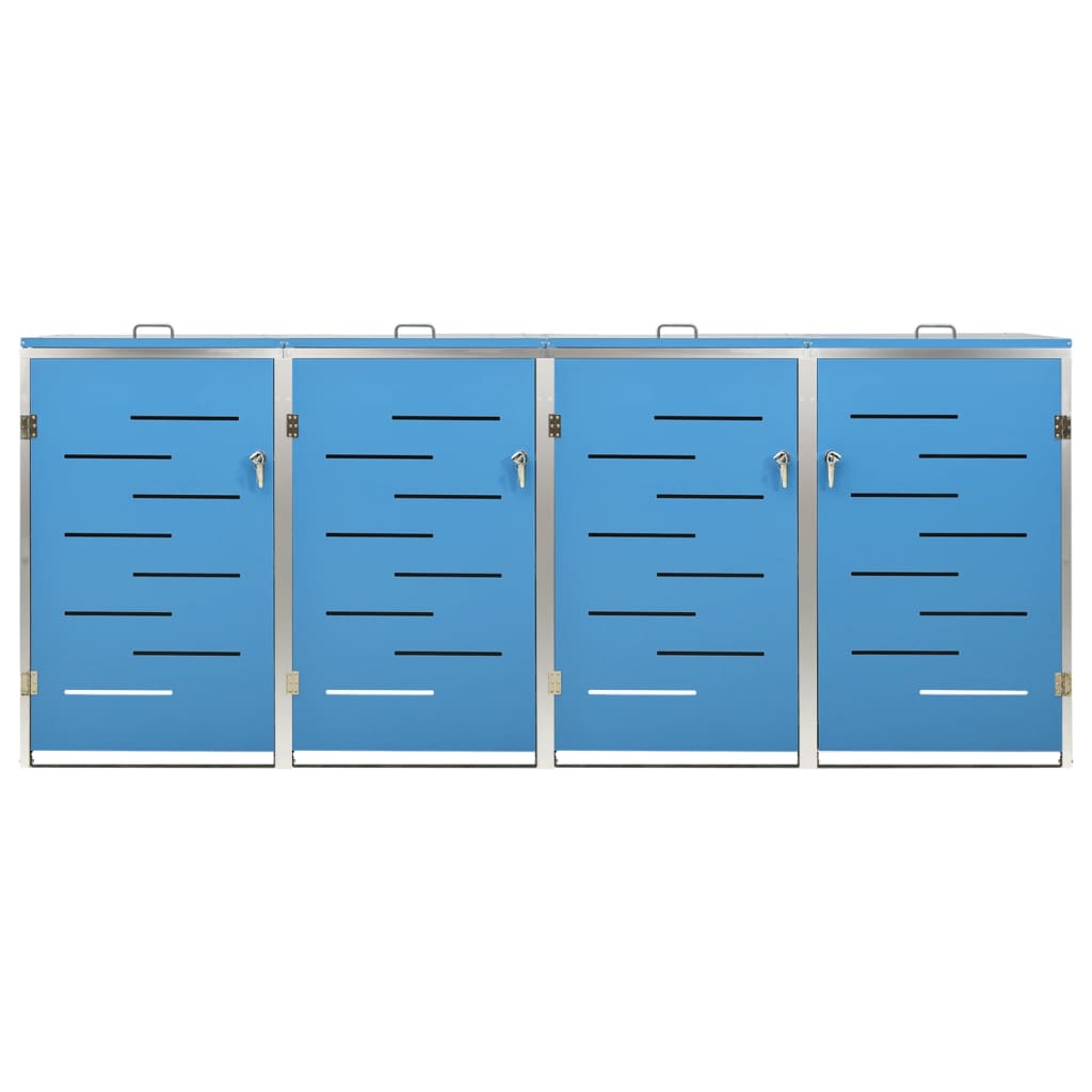 Copri Bidoni Pattume Quadruplo 276,5x77,5x112,5 Cm Acciaio Inox - Image 4