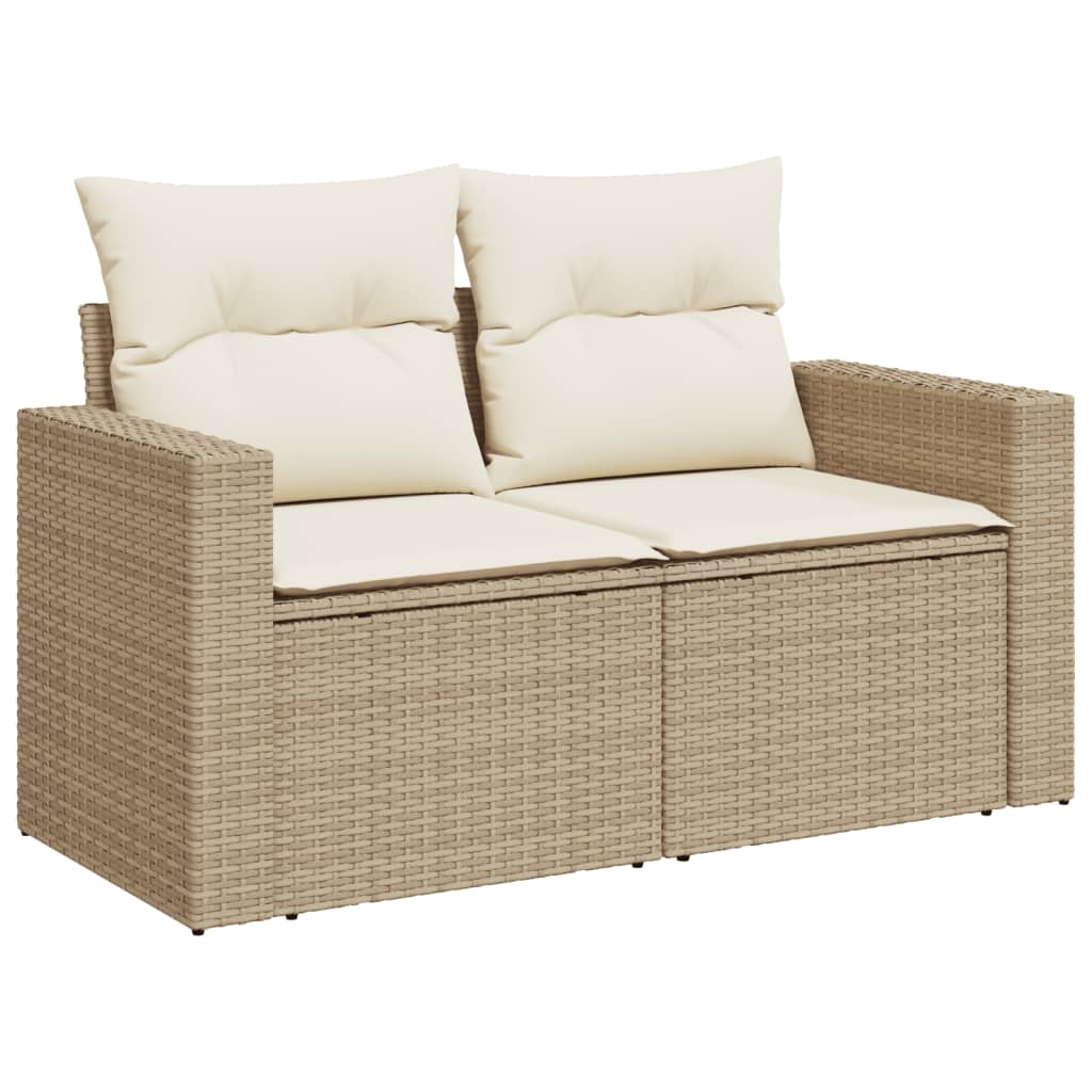 Set Divano Da Giardino 10 Pz Con Cuscini Beige In Polyrattan - Image 6