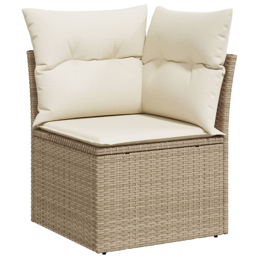 Set Divano Da Giardino 10 Pz Con Cuscini Beige In Polyrattan - Image 5