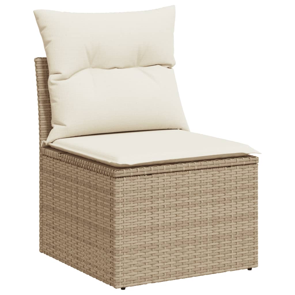 Set Divano Da Giardino 10 Pz Con Cuscini Beige In Polyrattan - Image 4