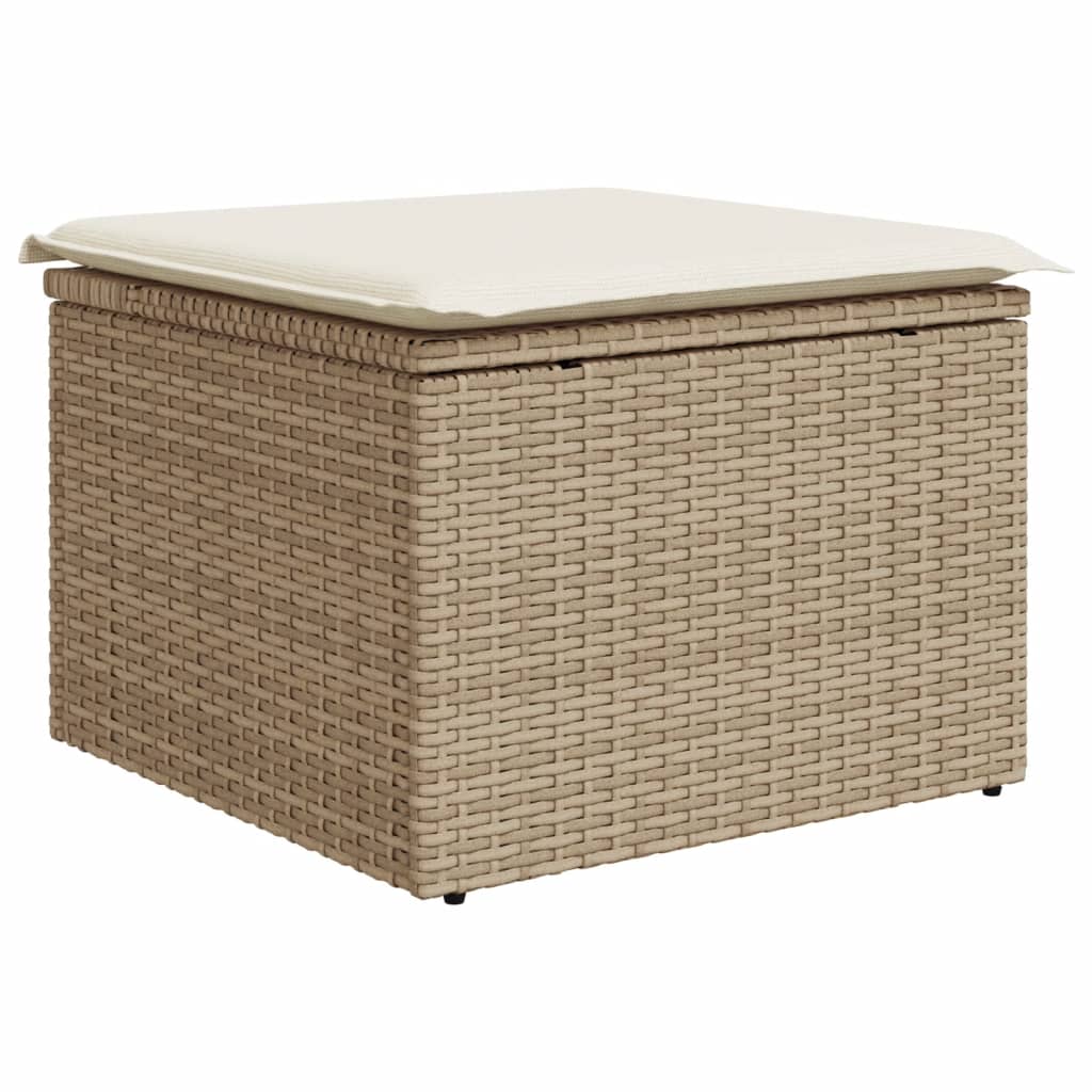 Set Divano Da Giardino 10 Pz Con Cuscini Beige In Polyrattan - Image 3