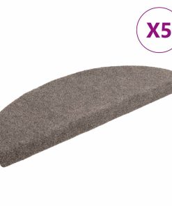 Tappetini Per Scale Autoadesivi 5 Pz 65x21x4 Cm Beige Semicircolari Grandi