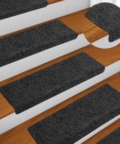 Tappetini Per Scale Autoadesivi 5 Pz 65x21x4 Cm Grigio Bordo Rettangolare