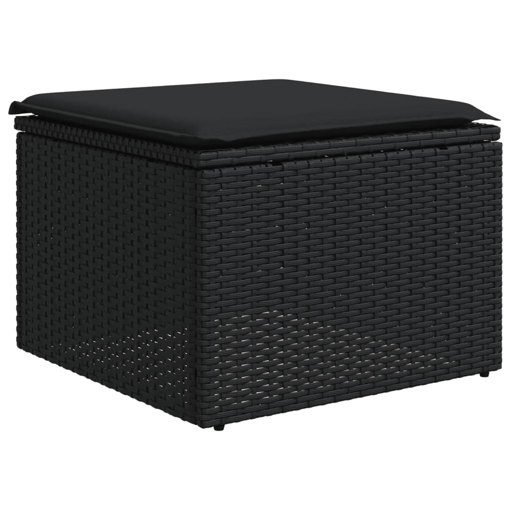 Set Divani Da Giardino Con Cuscini 7pz Nero Polyrattan - Image 6