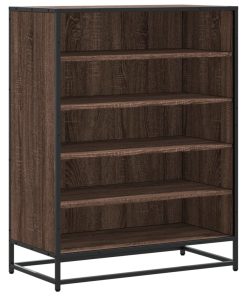 Scarpiera Rovere Marrone 75x38x97,5cm Legno Multistrato Metallo