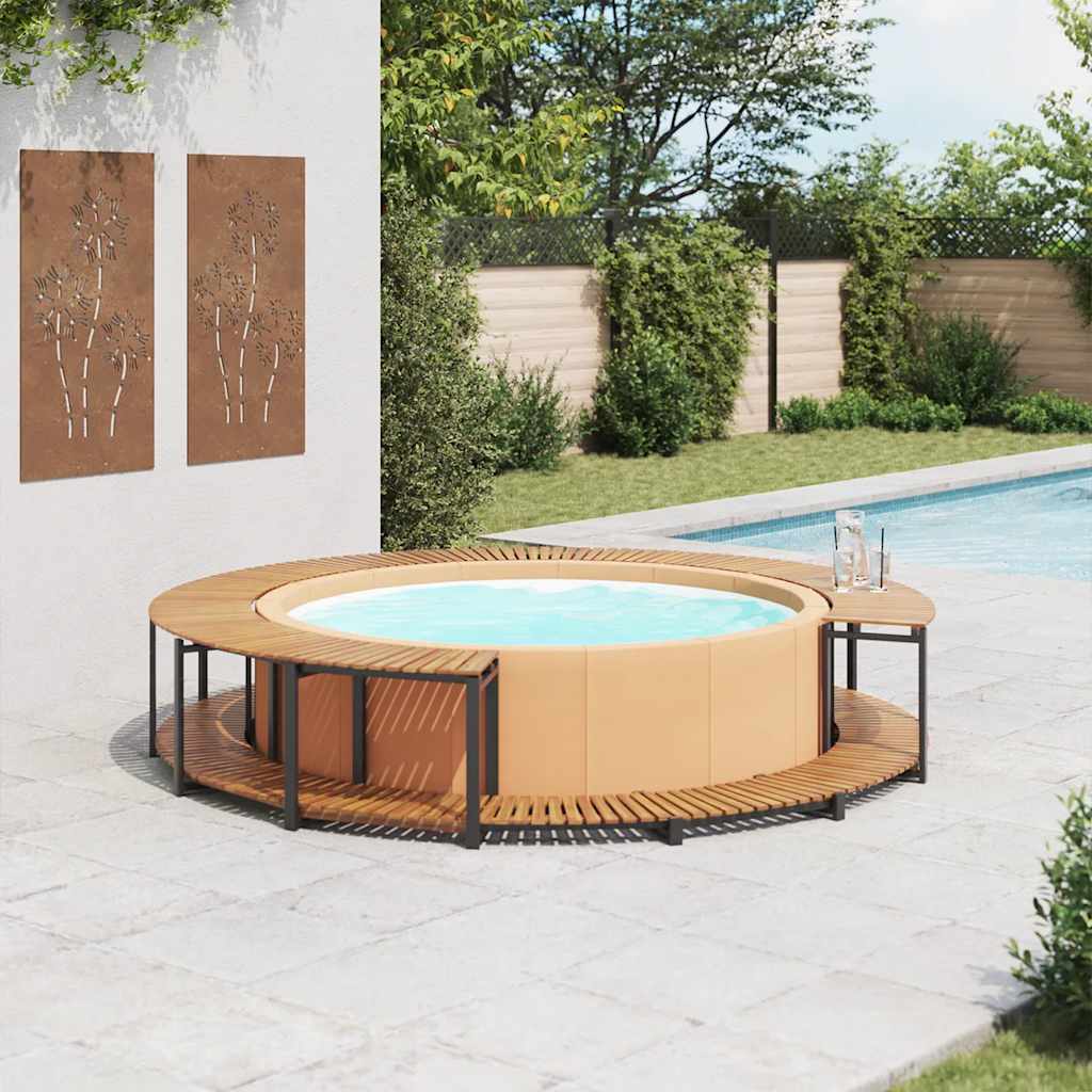 Bordo Per Spa 273x53 Cm In Legno Massello D'acacia