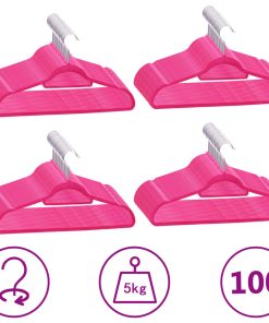 Set Appendiabiti 100 Pz Antiscivolo Rosa In Velluto