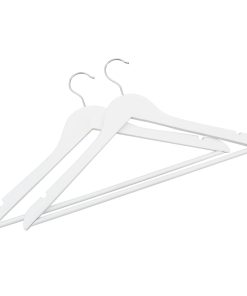 Set Appendiabiti 100 Pz Antiscivolo Bianchi In Legno Massello