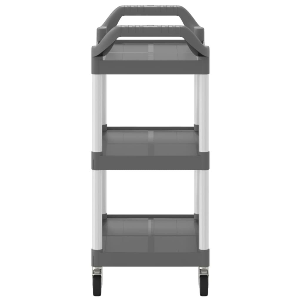 Carrello A 3 Ripiani Grigio 81x41x92 Cm In Alluminio