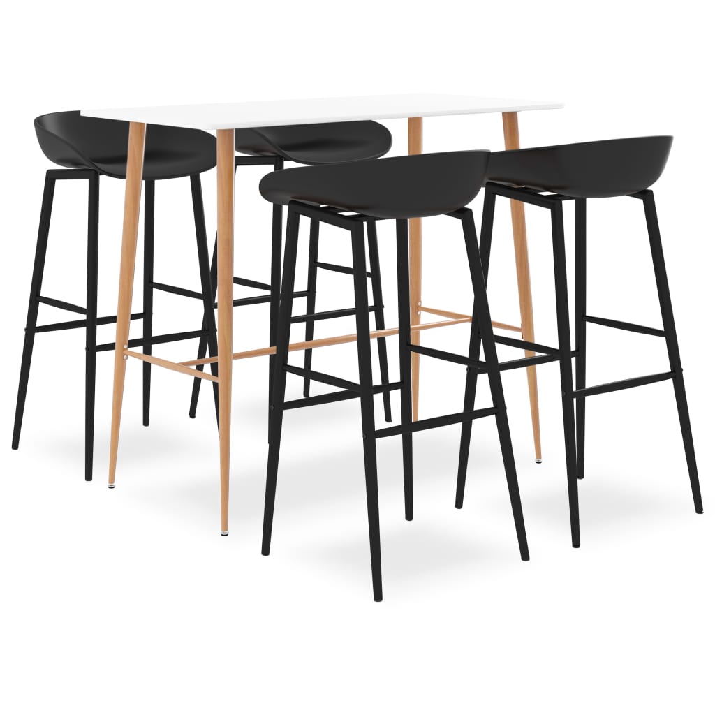 Set Da Bar 5 Pz Bianco E Nero