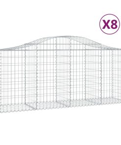 Cesti Gabbioni Ad Arco 8 Pz 200x50x80/100 Cm Ferro Zincato