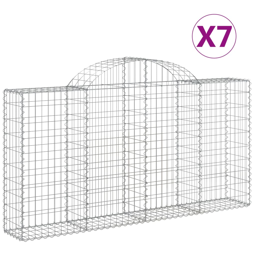Cesti Gabbioni Ad Arco 7 Pz 200x30x100/120 Cm Ferro Zincato
