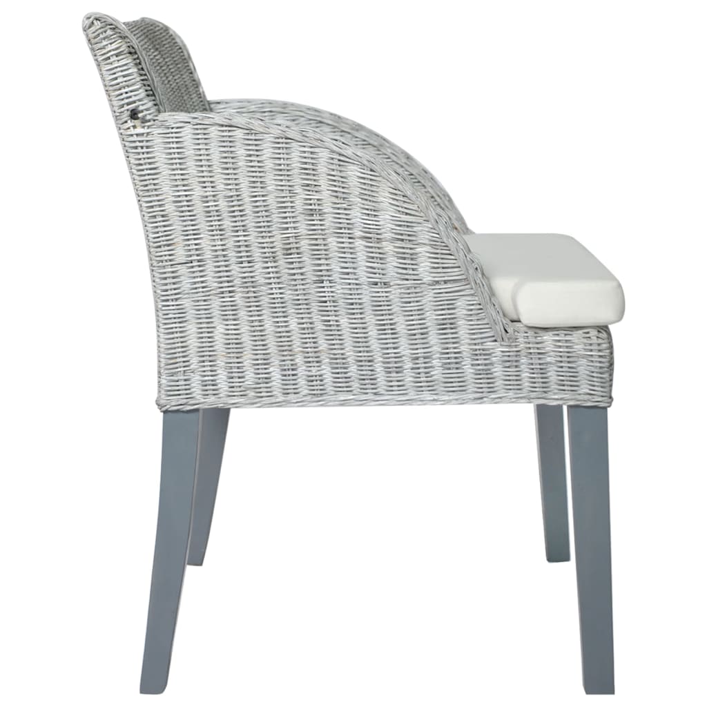 Sedie Da Pranzo Con Cuscini 2 Pz Grigi In Rattan Naturale