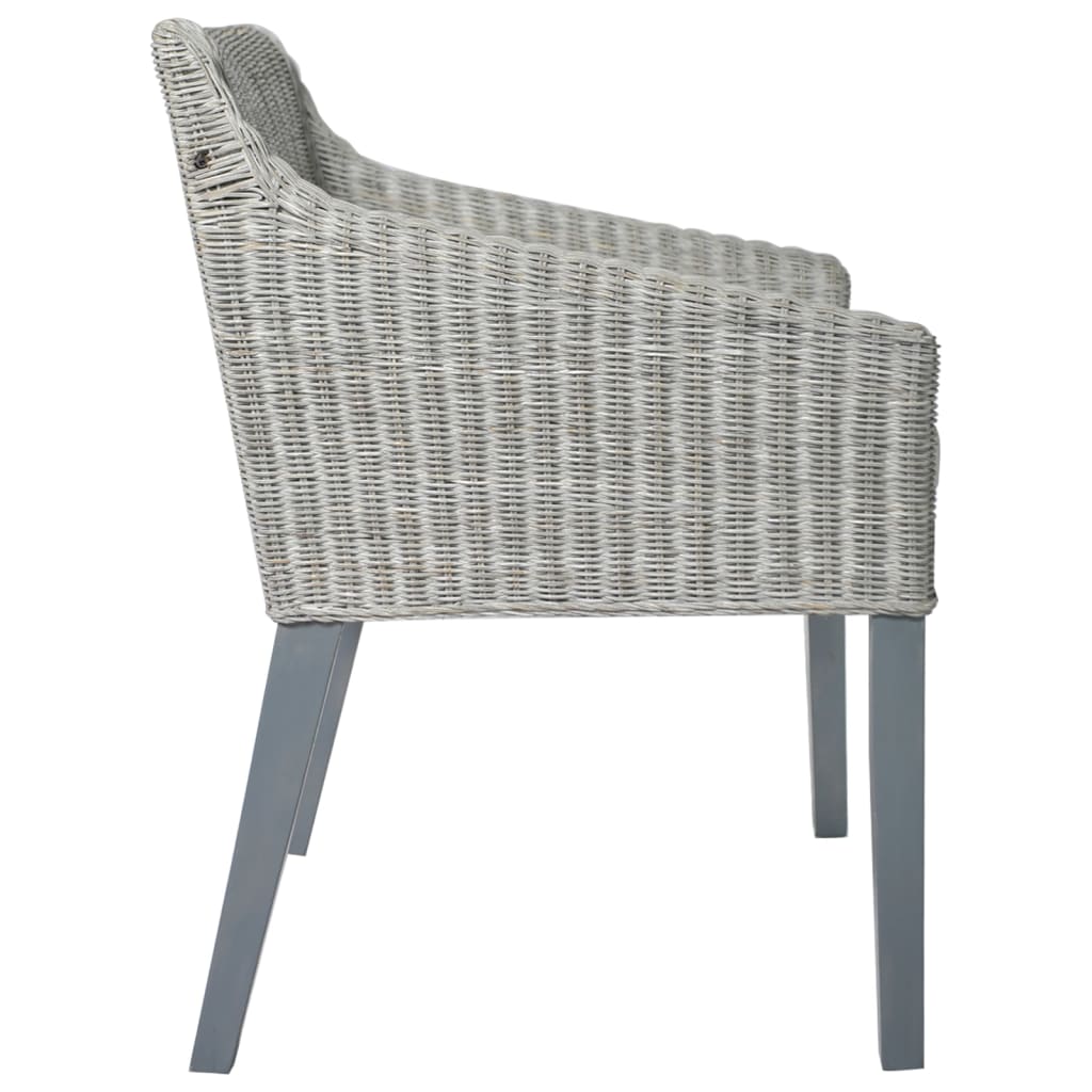 Sedie Da Pranzo Con Cuscini 2 Pz Grigi In Rattan Naturale