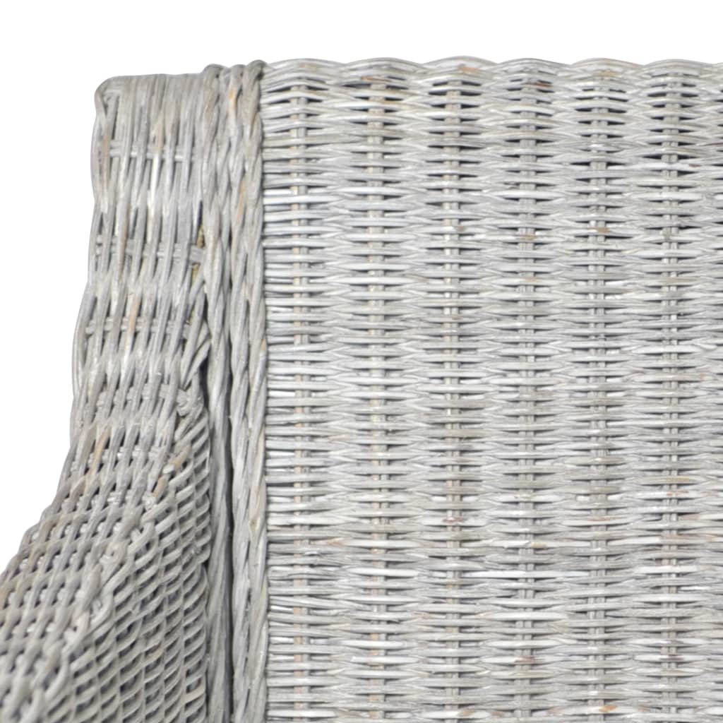 Sedie Da Pranzo Con Cuscini 2 Pz Grigi In Rattan Naturale - Image 6