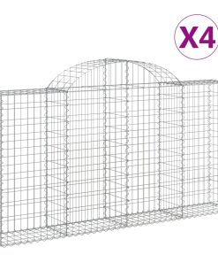 Cesti Gabbioni Ad Arco 4 Pz 200x30x100/120 Cm Ferro Zincato