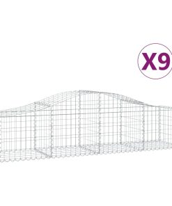 Cesti Gabbioni Ad Arco 9 Pz 200x50x40/60 Cm Ferro Zincato
