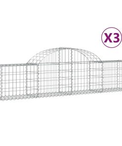 Cesti Gabbioni Ad Arco 3 Pz 200x30x40/60 Cm Ferro Zincato
