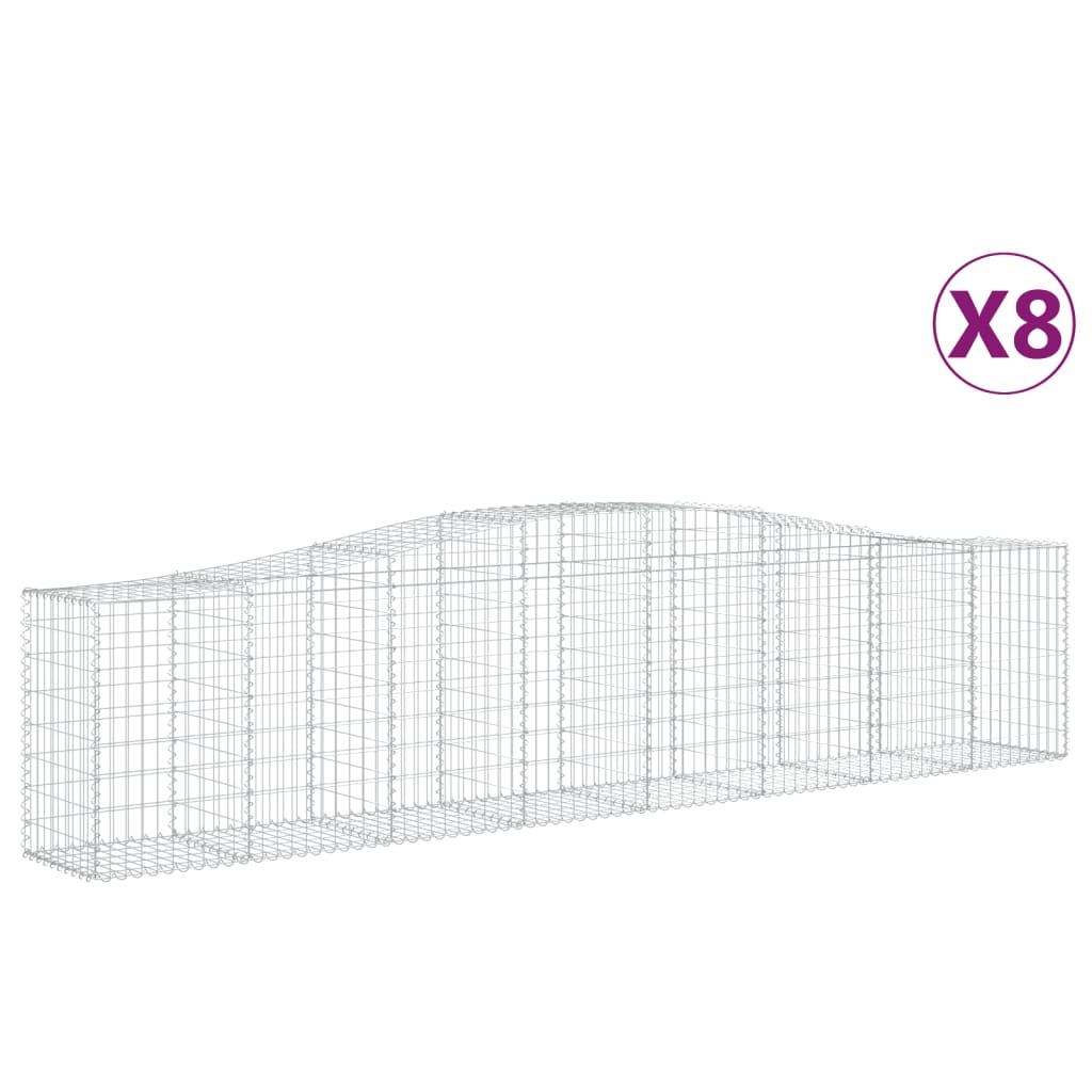 Cesti Gabbioni Ad Arco 8 Pz 400x50x80/100 Cm Ferro Zincato