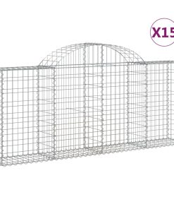 Cesti Gabbioni Ad Arco 15 Pz 200x30x80/100 Cm Ferro Zincato